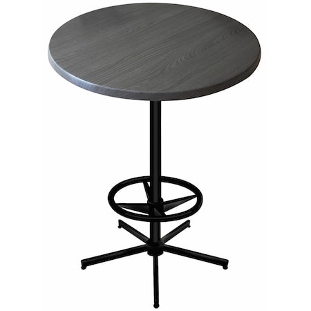 42 Tall In/Outdoor All-Season Table,36 Dia. Charcoal Top
